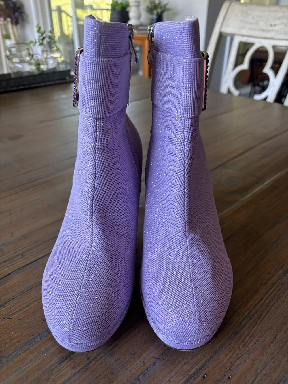 Light purple size 38 soarkle heeled ankle boots